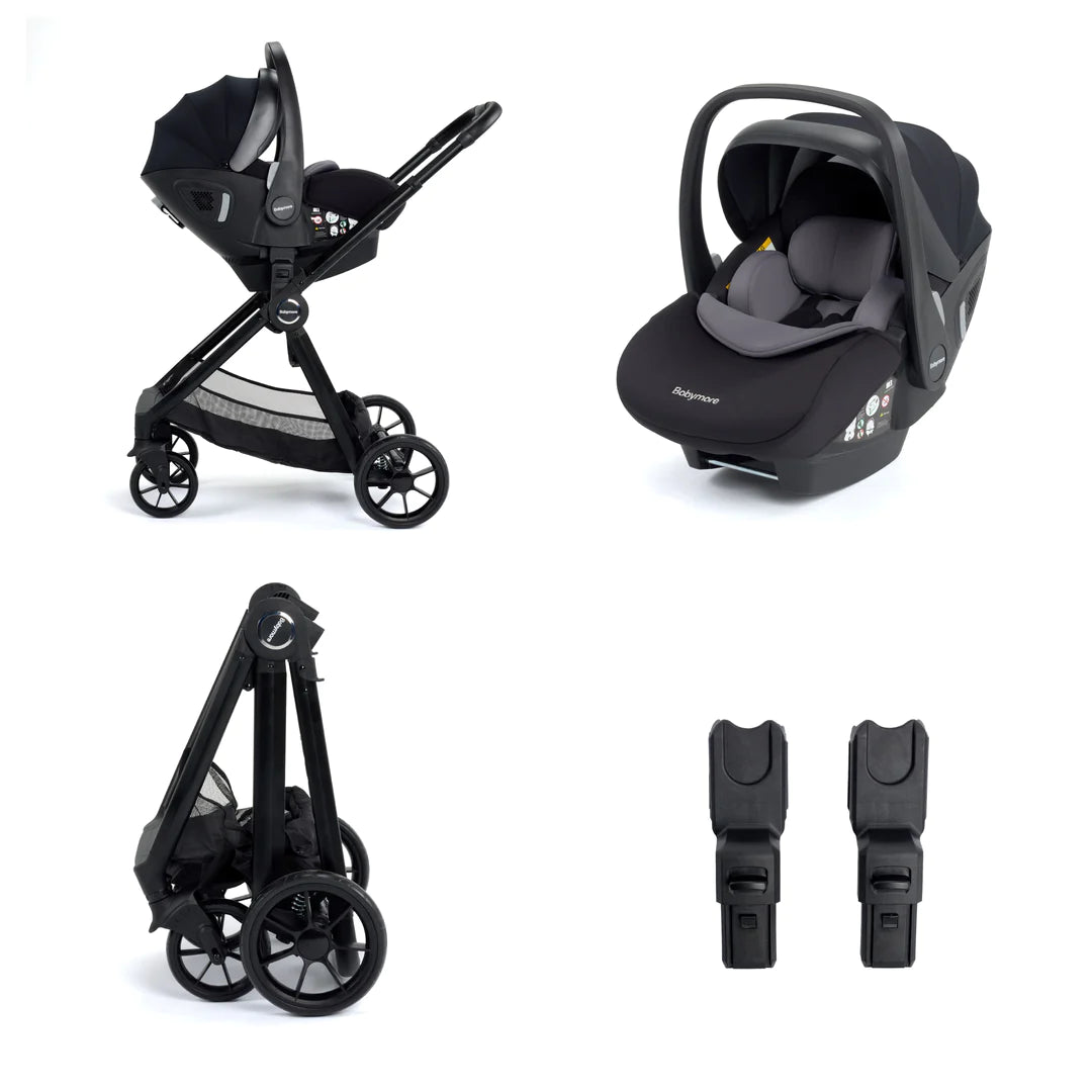 Babymore Mimi Travel System Pecan i-Size Car Seat with ISOFIX Base – Silver *Feb offer