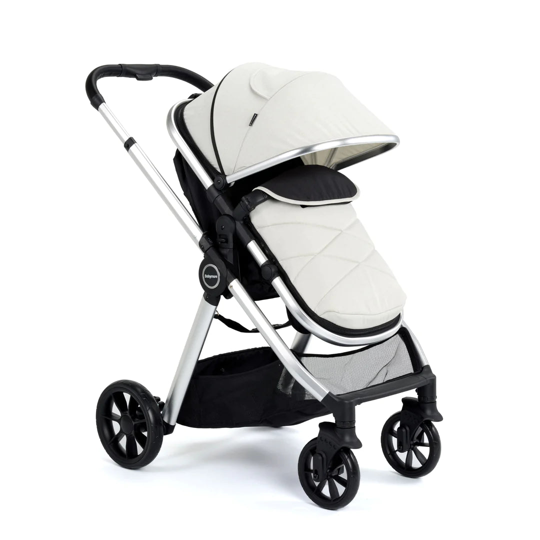 Babymore Mimi Travel System Pecan i-Size Car Seat with ISOFIX Base – Silver *Feb offer