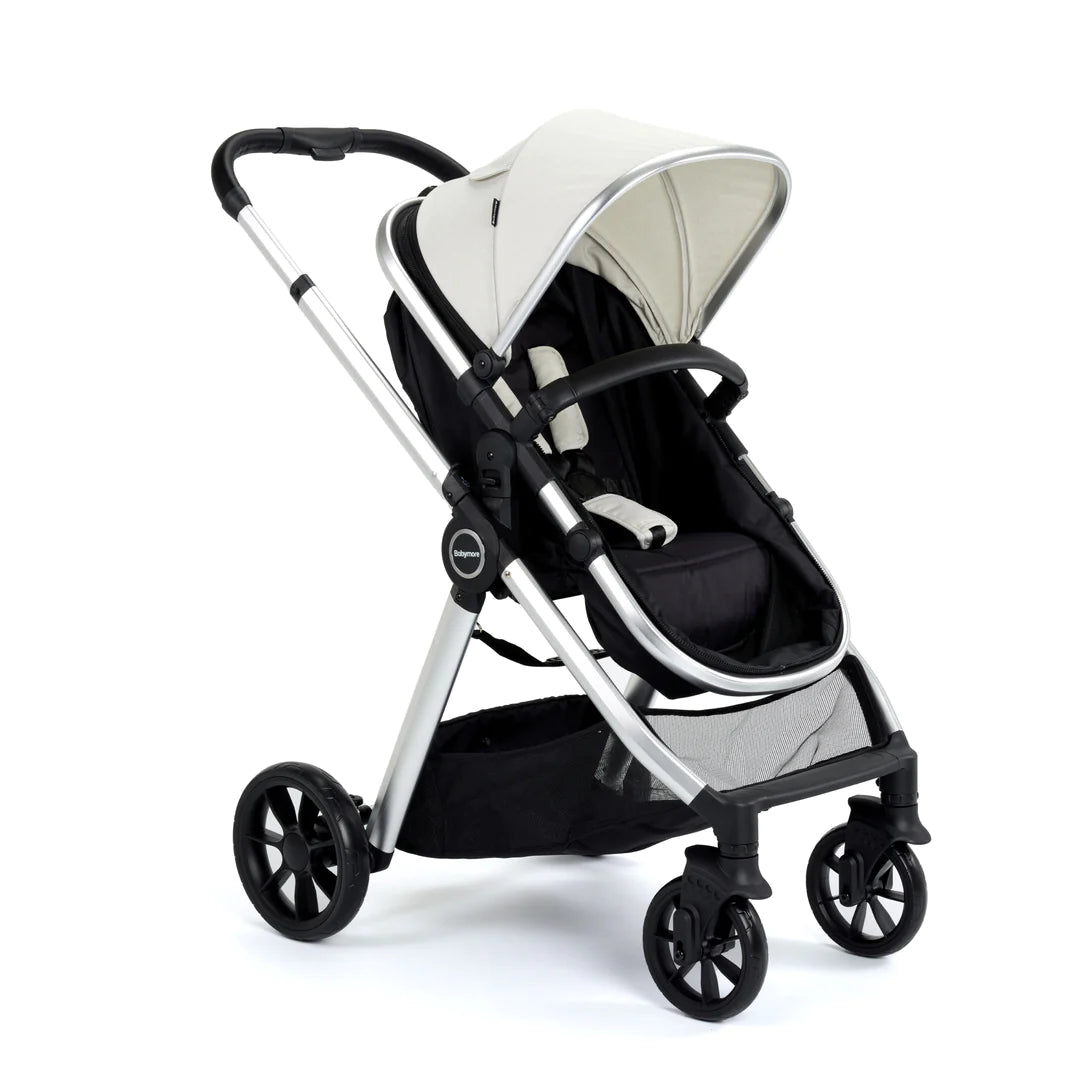 Babymore Mimi Travel System Pecan i-Size Car Seat with ISOFIX Base – Silver *Feb offer