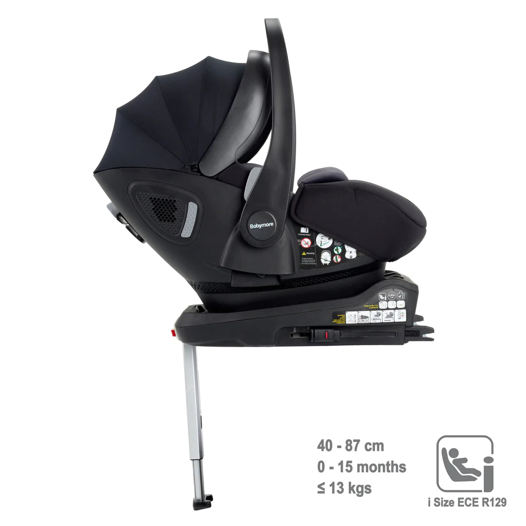 Babymore Mimi Travel System Pecan i-Size Car Seat with ISOFIX Base – Silver *Feb offer