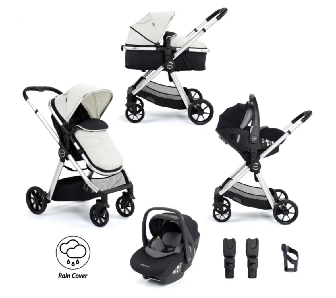 Babymore Mimi Travel System Pecan i-Size Car Seat  – Silver -