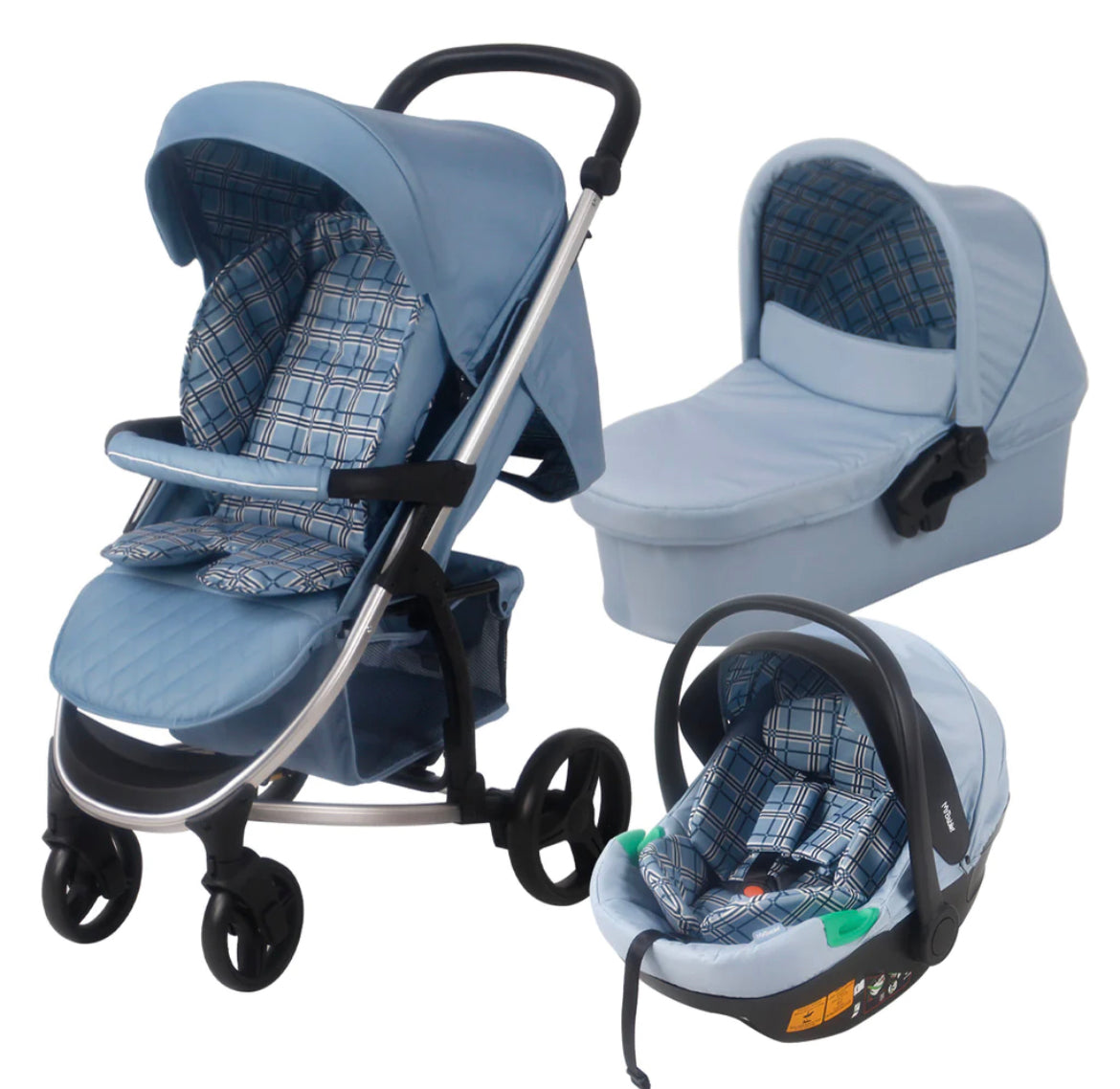 My Babiie MB200i Dani Dyer Blue Plaid iSize Travel System