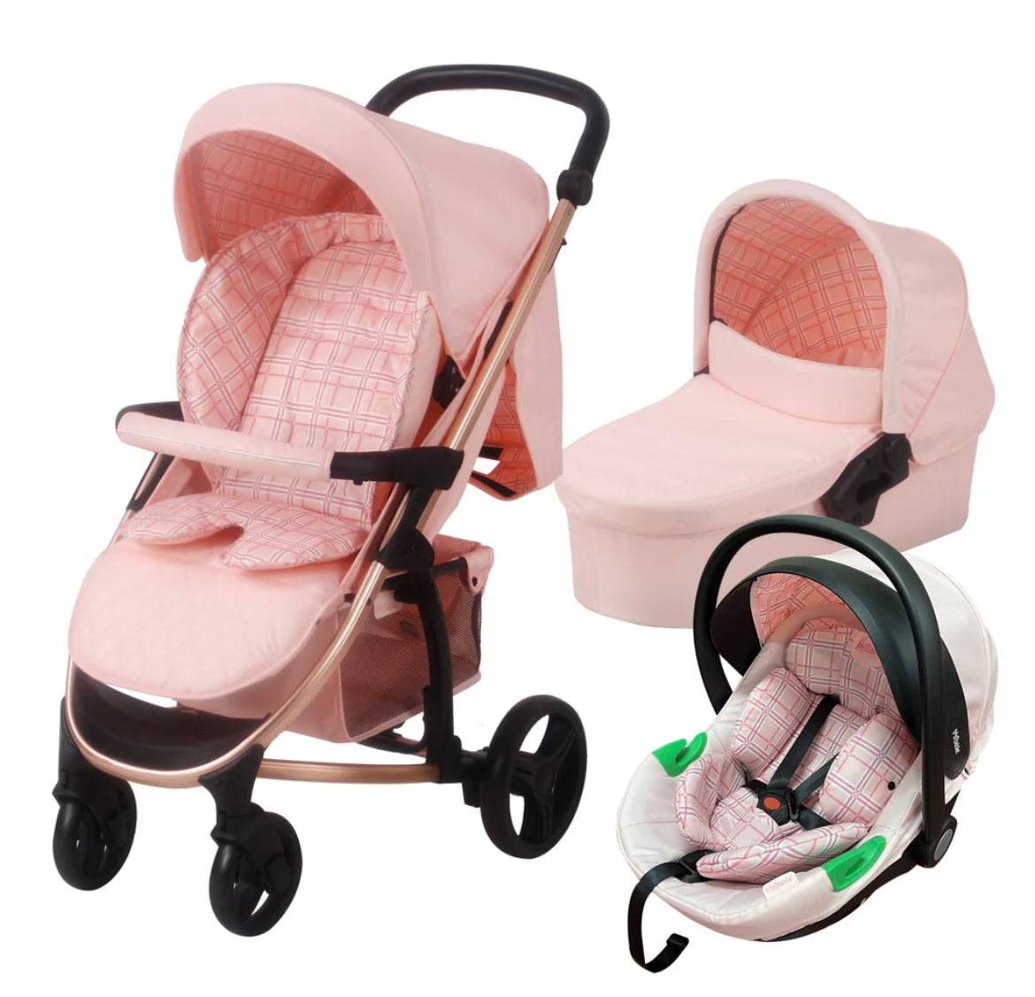 My Babiie MB200i Dani Dyer Pink Plaid iSize Travel System