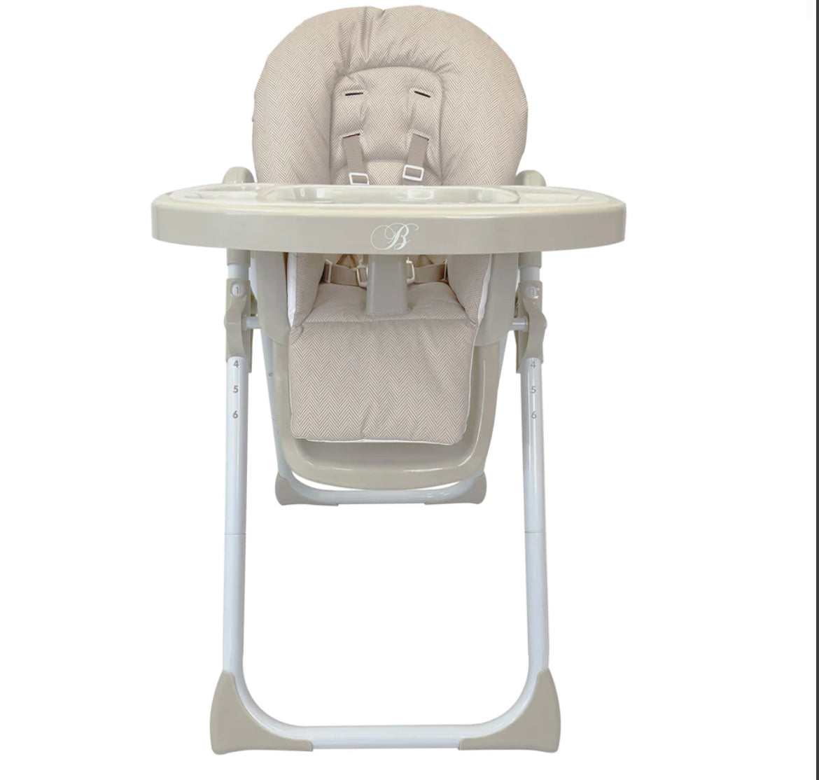 My Babiie  Premium Highchair - oatmeal herringbone