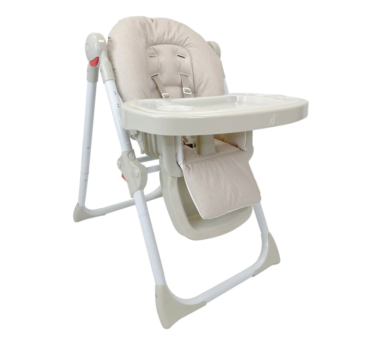 My Babiie  Premium Highchair - oatmeal herringbone