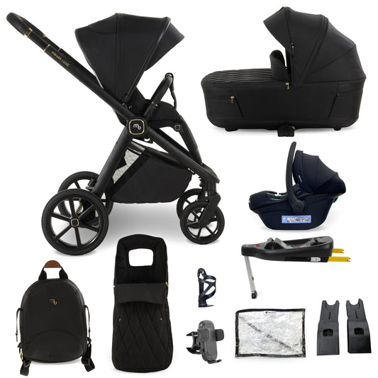 My Babiie MB450 LUXE 3-in-1 Travel System with Base - Black Pre Order Mid October Delivery