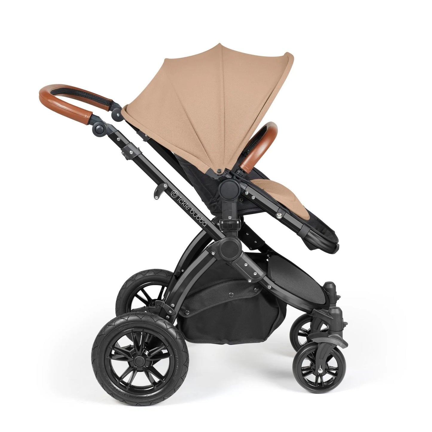 Ickle bubba Stomp Luxe All in One Premium i-Size Travel System with ISOFIX Base *Desert  - Tan handle