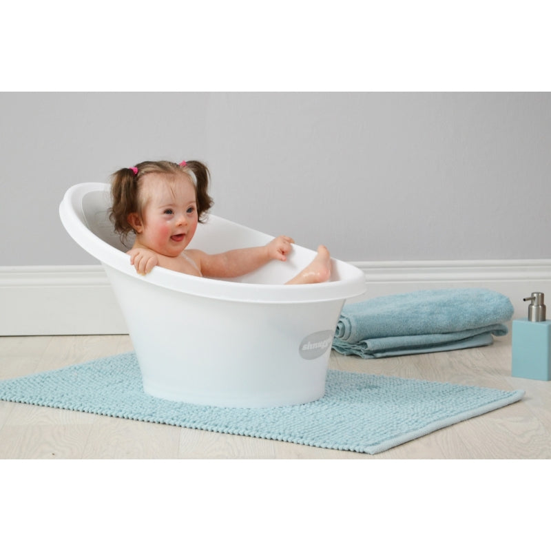 Shnuggle Baby Bath-White with Grey Backrest