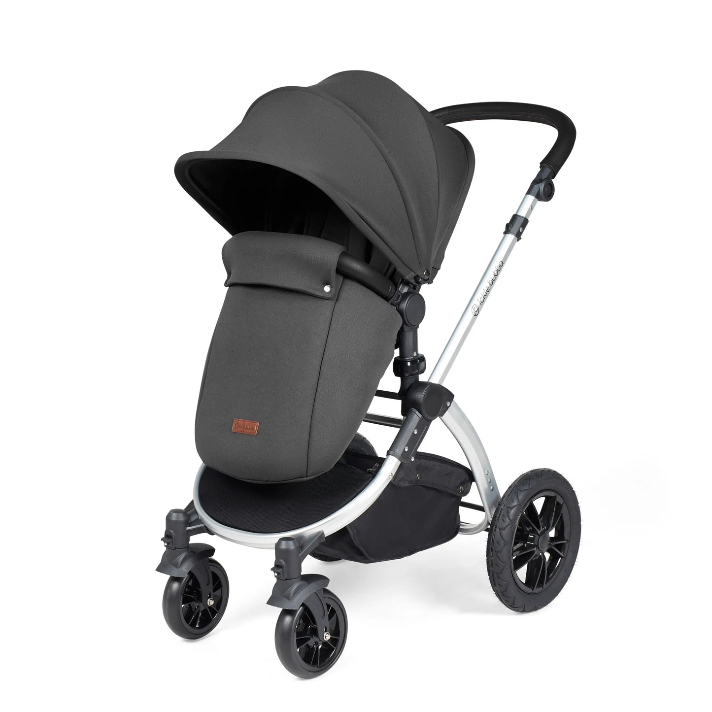 Ickle bubba Stomp Luxe All in One Premium i-Size Travel System with ISOFIX Base *Charcoal Grey  - Black  handle