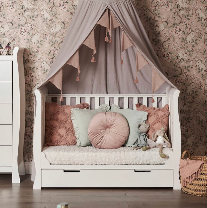 Mini cot bed sales with drawer