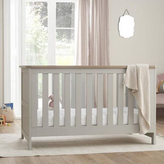 Tutti Bambini Verona Cot Bed-Dove Grey/Oak