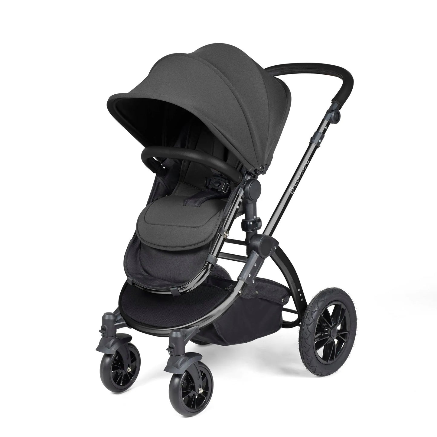 Ickle bubba Stomp Luxe All in One Premium i-Size Travel System with ISOFIX Base *Charcoal Grey  - Black  handle