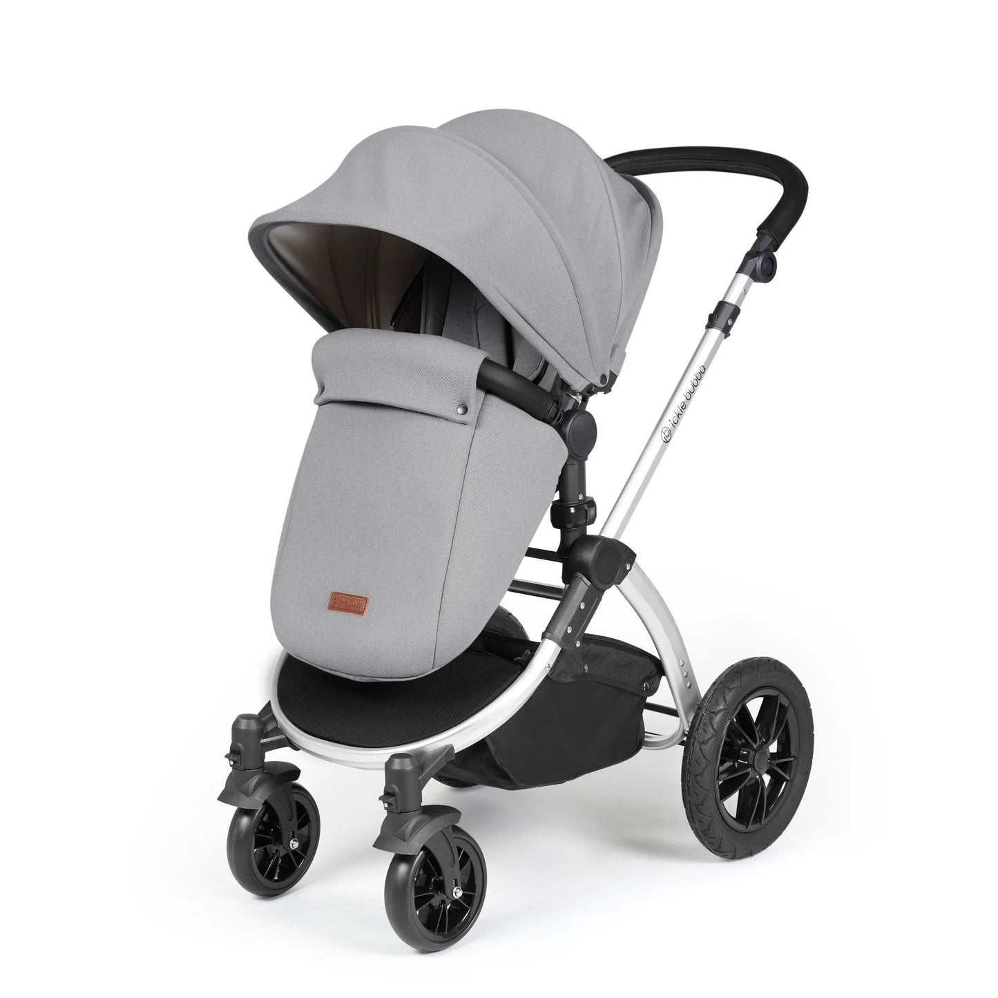 Ickle bubba Stomp Luxe All in One Premium i-Size Travel System with ISOFIX Base *Pearl Grey   - Black handle