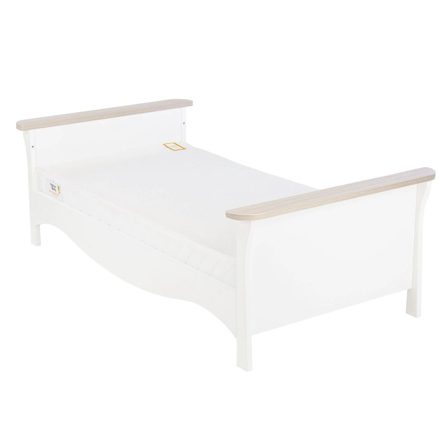 Cuddle Co Clara 2 Piece Nursery Furniture Set (Cot Bed & Dresser) - White & Ash