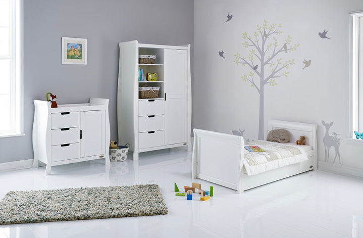 Obaby Stamford Classic Sleigh 3 Piece Room Set - White