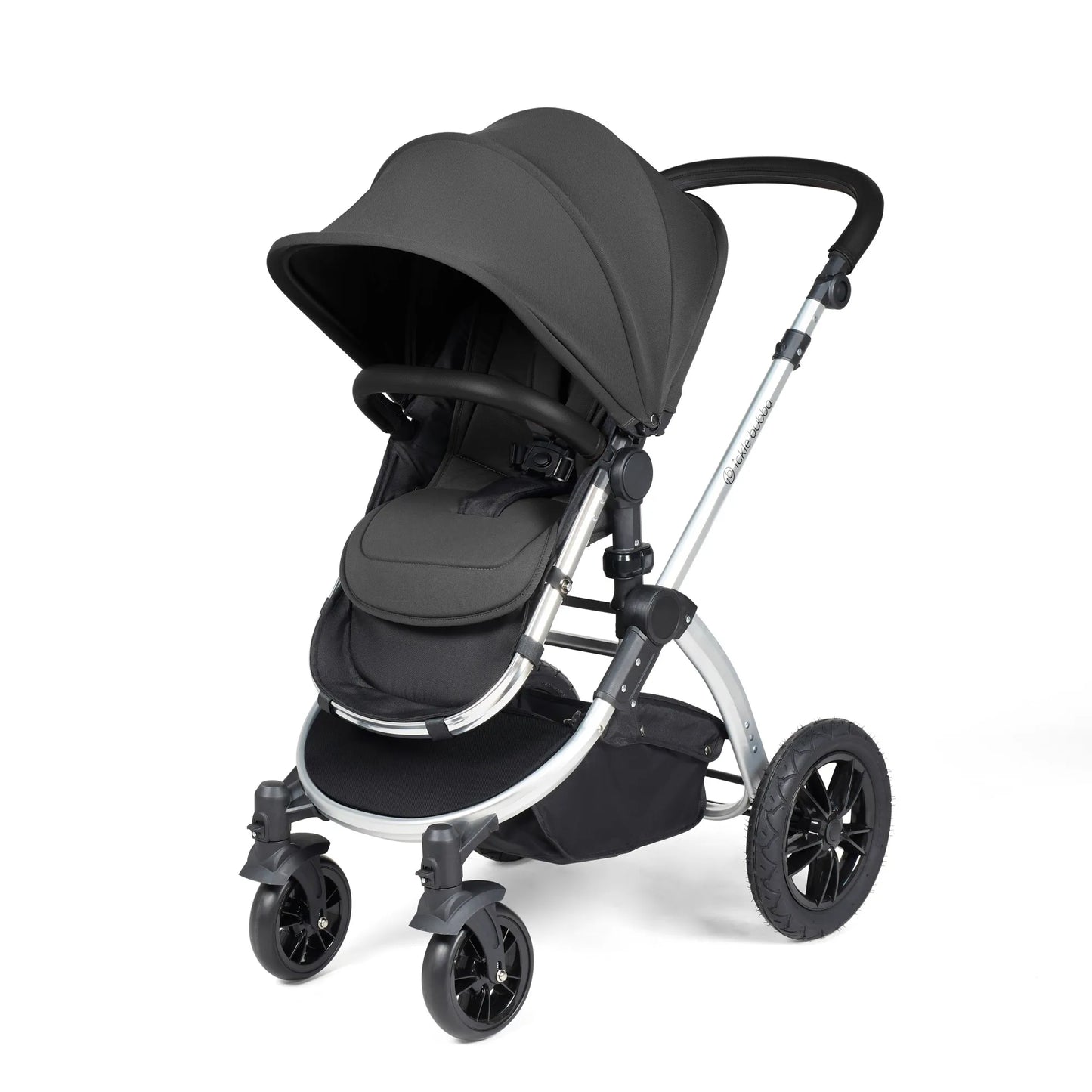 Ickle bubba Stomp Luxe All in One Premium i-Size Travel System with ISOFIX Base *Charcoal Grey  - Black  handle