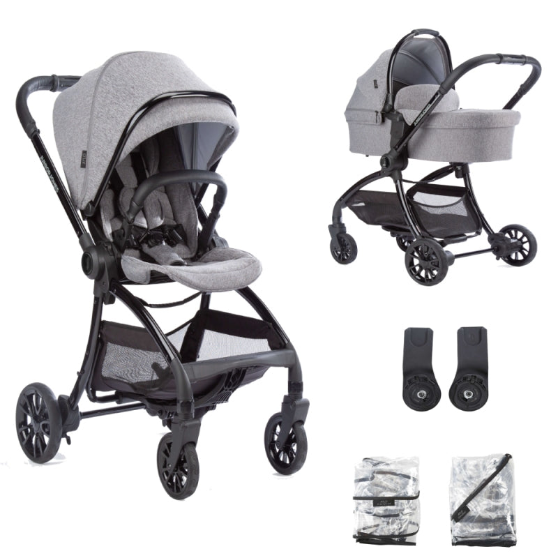 Junior Jones Aylo 2in1 Pram Bundle-Grey Marl/Black