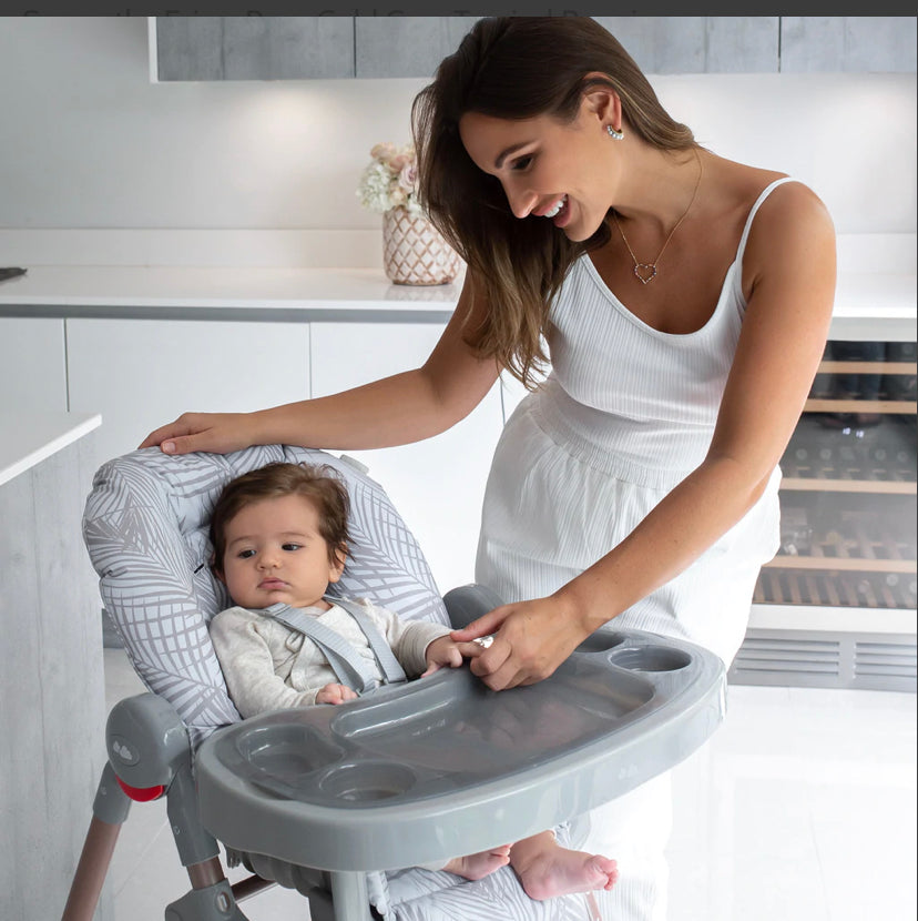 My Babiie Samantha Faiers Rose Gold Grey Tropical Premium Highchair