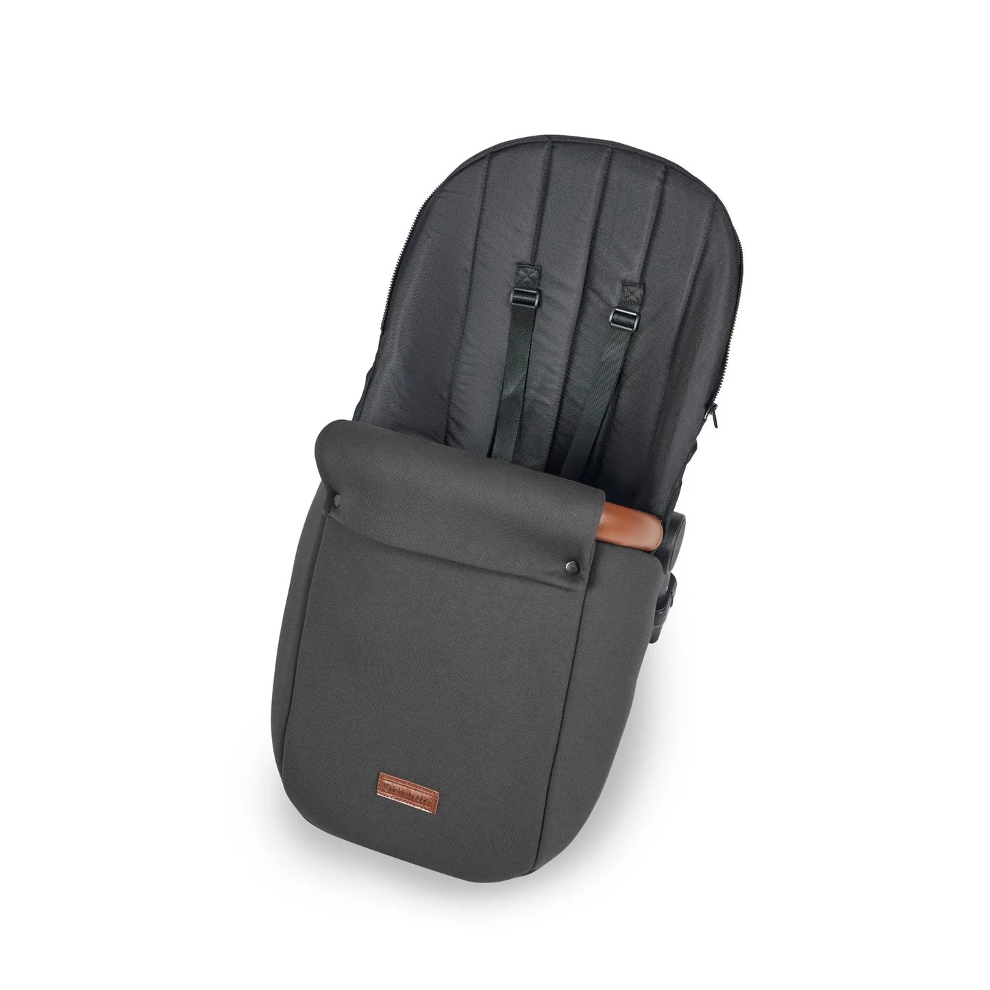 Ickle bubba Stomp Luxe All in One Premium i-Size Travel System with ISOFIX Base *Charcoal Grey  - Tan handle