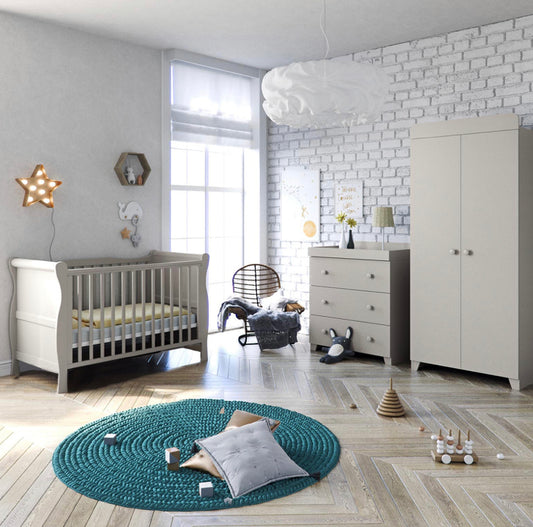 Little Acorns Traditional Sleigh 3 Piece Room Set – Soft grey