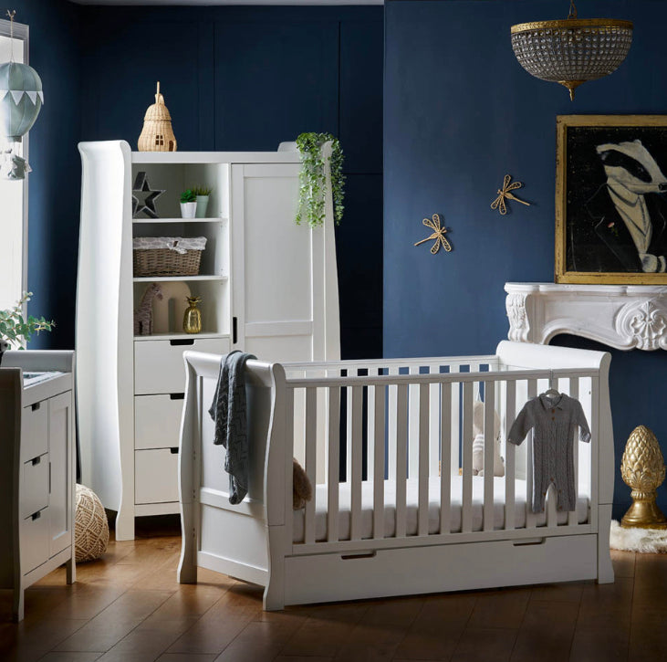 Obaby Stamford Classic Sleigh 3 Piece Room Set - White