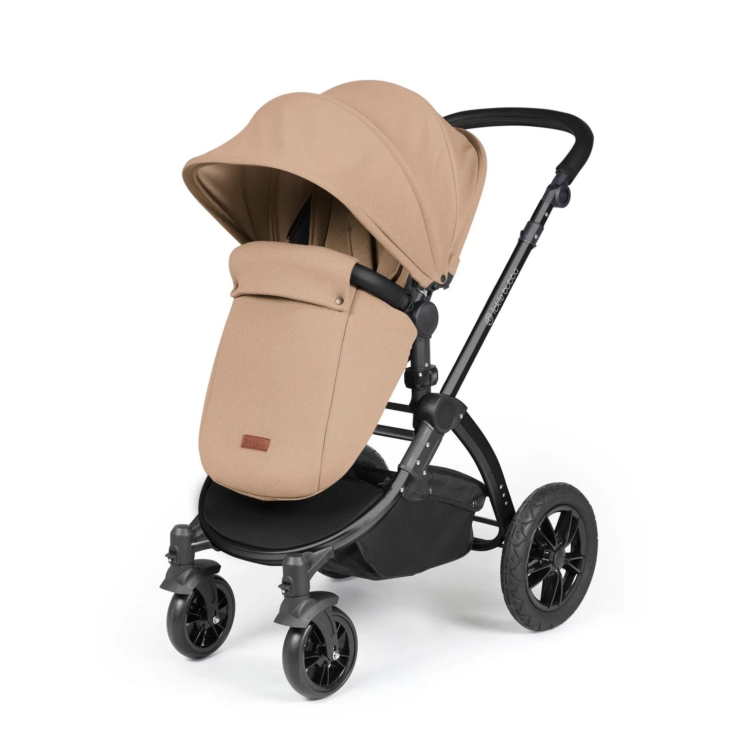 Ickle bubba Stomp Luxe All in One Premium i-Size Travel System with ISOFIX Base *Desert  - Black handle