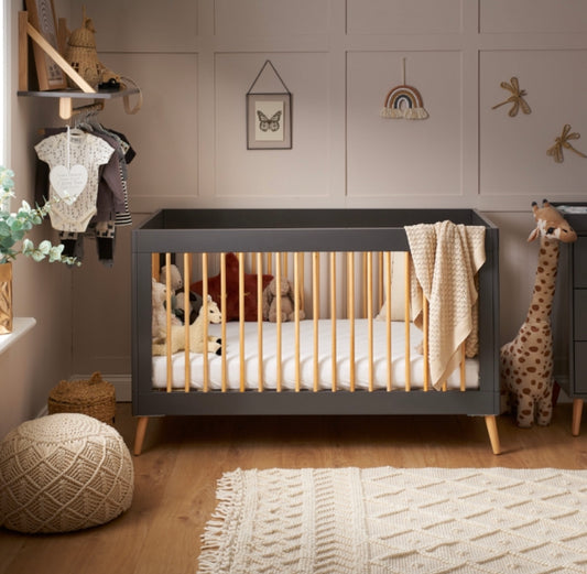 Obaby Maya Cot Bed - Slate with Natural