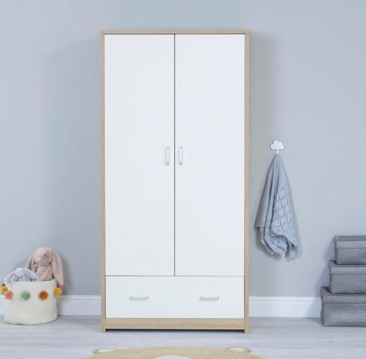 Babymore Luno  Veni  wardrobe  – Oak White