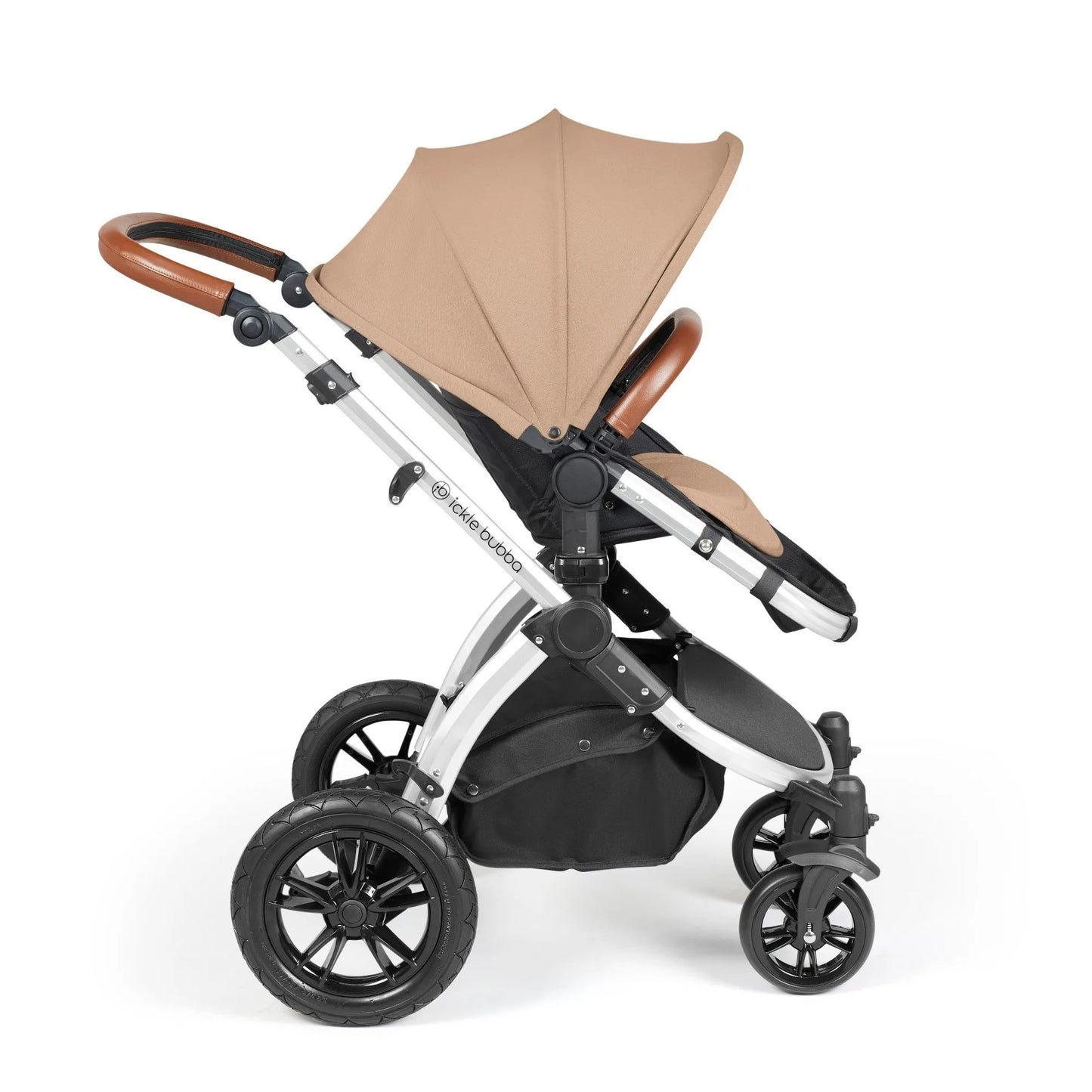 Ickle bubba Stomp Luxe All in One Premium i-Size Travel System with ISOFIX Base *Desert  - Tan handle