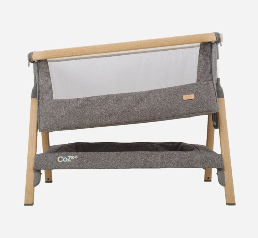 Tutti Bambini CoZee® Bedside Crib - Oak and Charcoal
