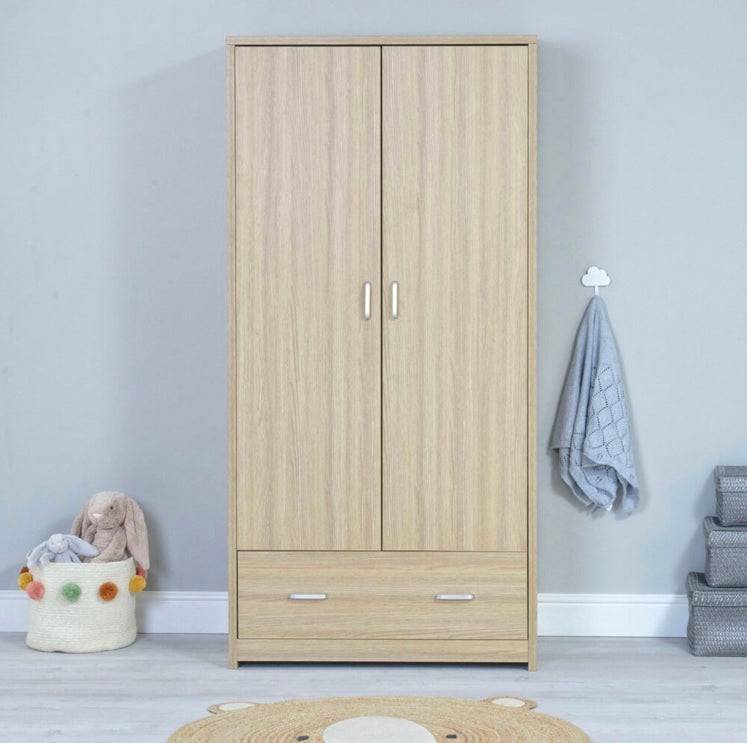 Babymore Luno  Veni  wardrobe  – Oak