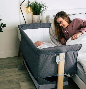 Una Bedside Crib - Adjustable Drop Side/Co-Sleeper Cot