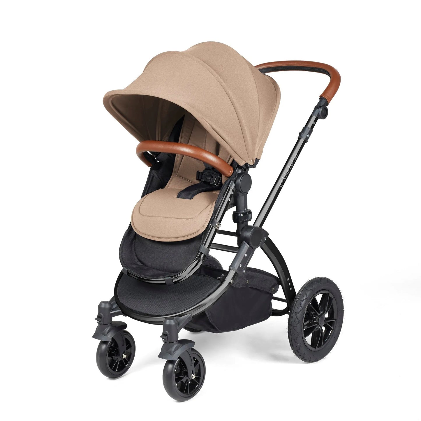 Ickle bubba Stomp Luxe All in One Premium i-Size Travel System with ISOFIX Base *Desert  - Tan handle