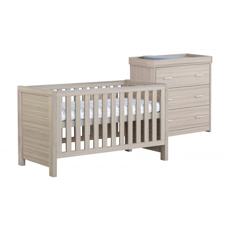 Babymore Luno 2 Piece Furniture Room Set-Oak