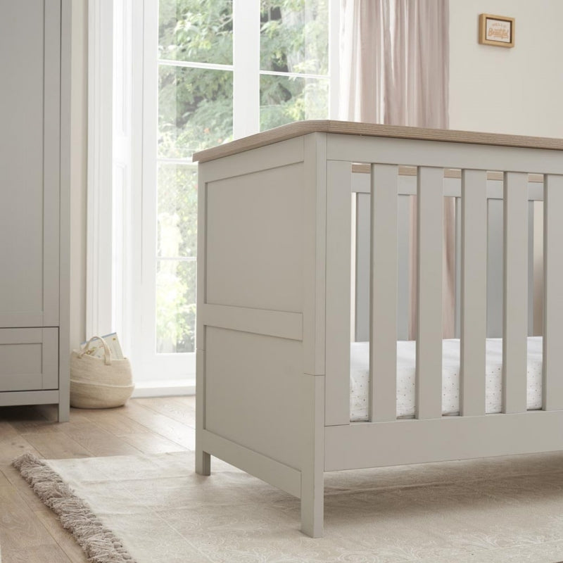 Tutti Bambini Verona Cot Bed-Dove Grey/Oak