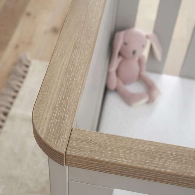 Tutti Bambini Verona Cot Bed-Dove Grey/Oak