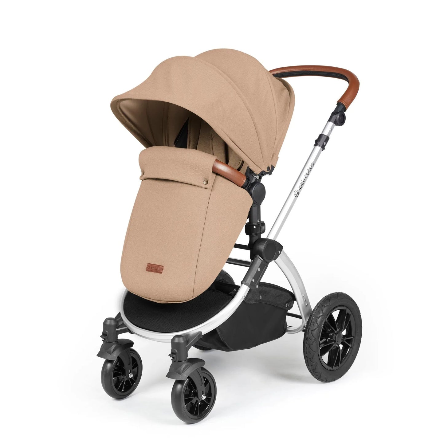 Ickle bubba Stomp Luxe All in One Premium i-Size Travel System with ISOFIX Base *Desert  - Tan handle