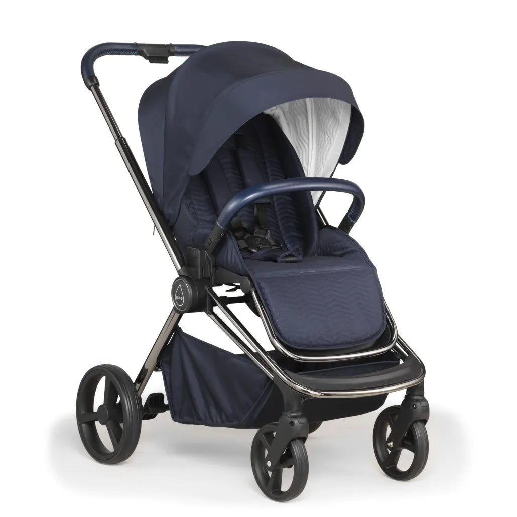 Mee-Go Pure 3in1 Travel System With Gun Metal Chassis-True Blue