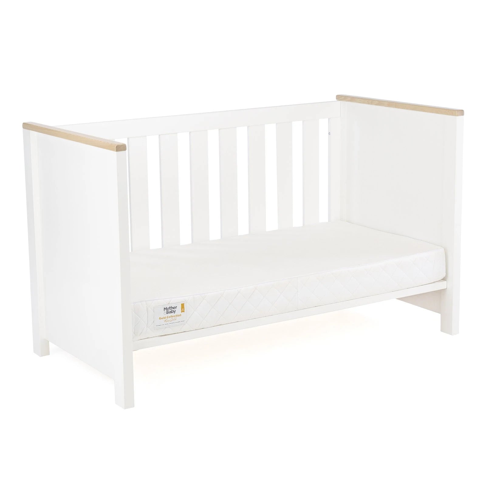 Cuddle Co Luna 3 Piece Nursery Furniture Set Cot Bed Dresser Wardrobe White Oak