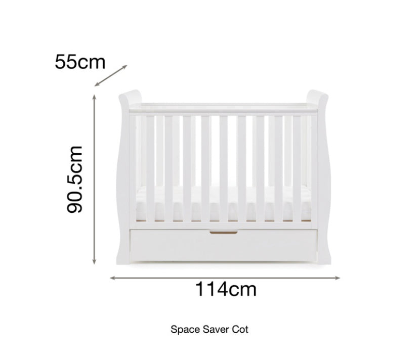 Obaby Stamford Space Saver Cot - White