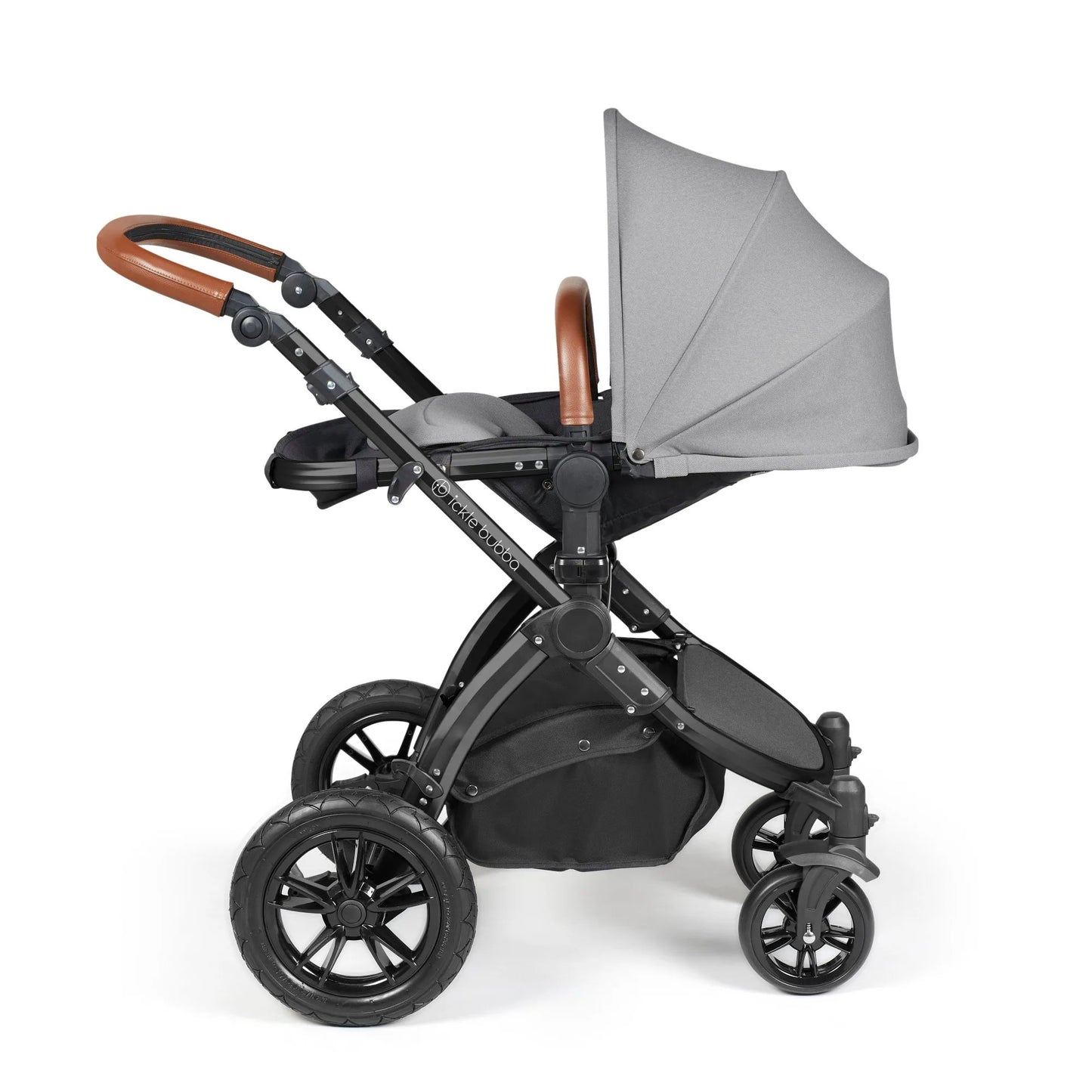 Ickle bubba Stomp Luxe All in One Premium i-Size Travel System with ISOFIX Base *Pearl Grey   - Tan