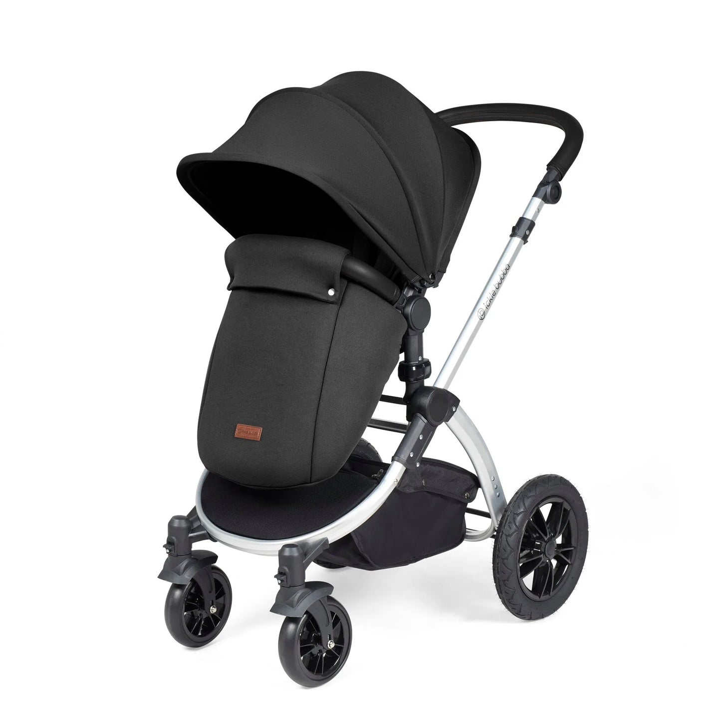 Ickle bubba Stomp Luxe All in One Premium i-Size Travel System with ISOFIX Base *Midnight - Black handle