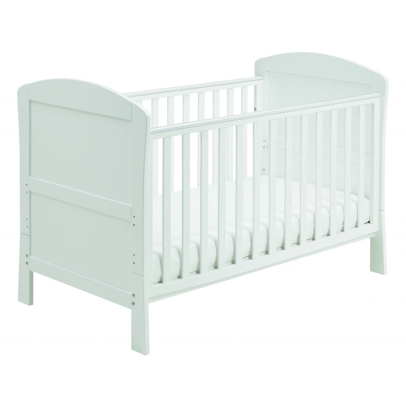 Babymore Aston drop side  Cot Bed & cot top changer- White