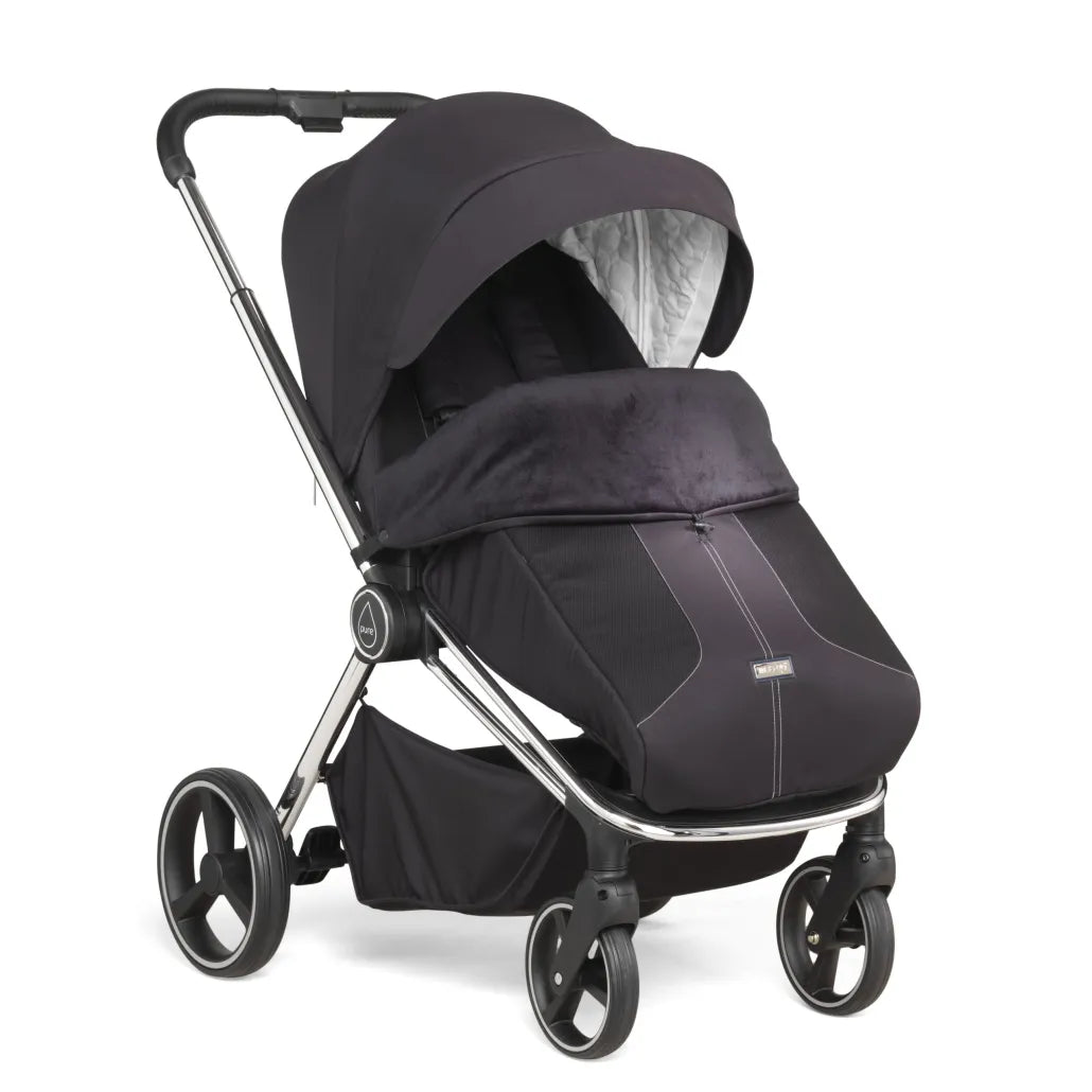 Mee-Go Pure 3in1 Travel System With Silver Chassis-Allegra Black
