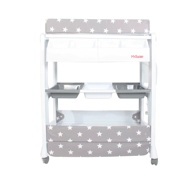 My Babiie - Grey Stars  baby bath and changing unit