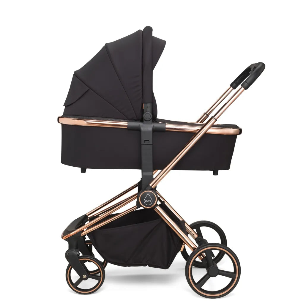 Mee-Go Pure 3in1 Travel System With Rose Gold Chassis-Dusty Rose