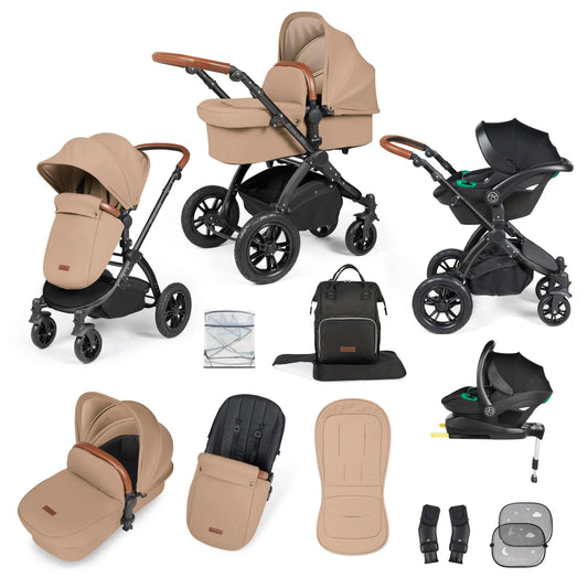 Ickle bubba Stomp Luxe All in One Premium i-Size Travel System with ISOFIX Base *Desert  - Tan handle - EMAIL FOR STOCK  LEVEL
