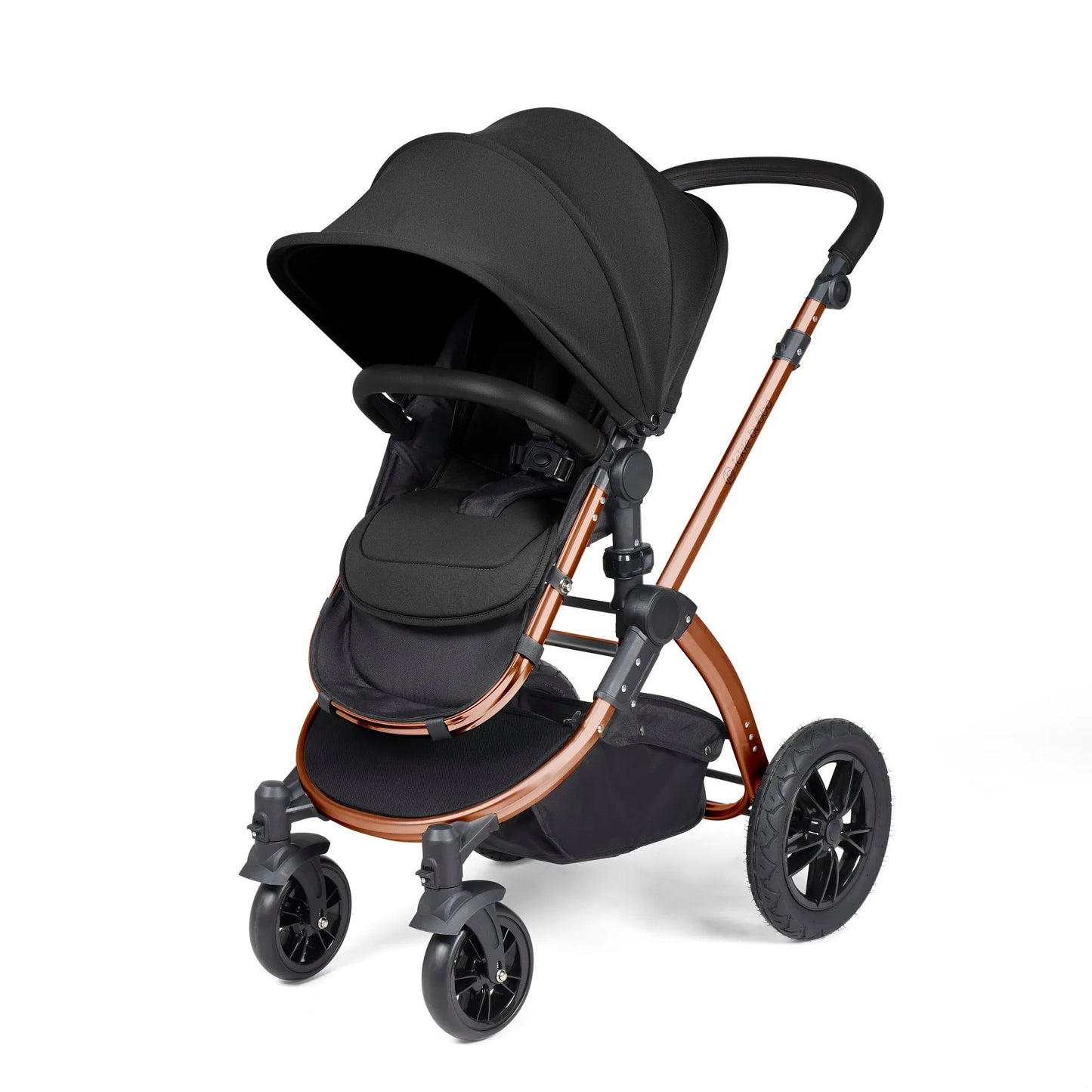 Ickle bubba Stomp Luxe All in One Premium i-Size Travel System with ISOFIX Base *Midnight - Black handle