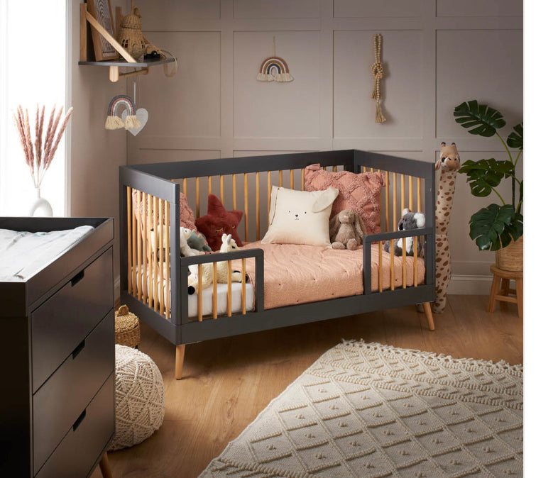 Obaby Maya Cot Bed - Slate with Natural