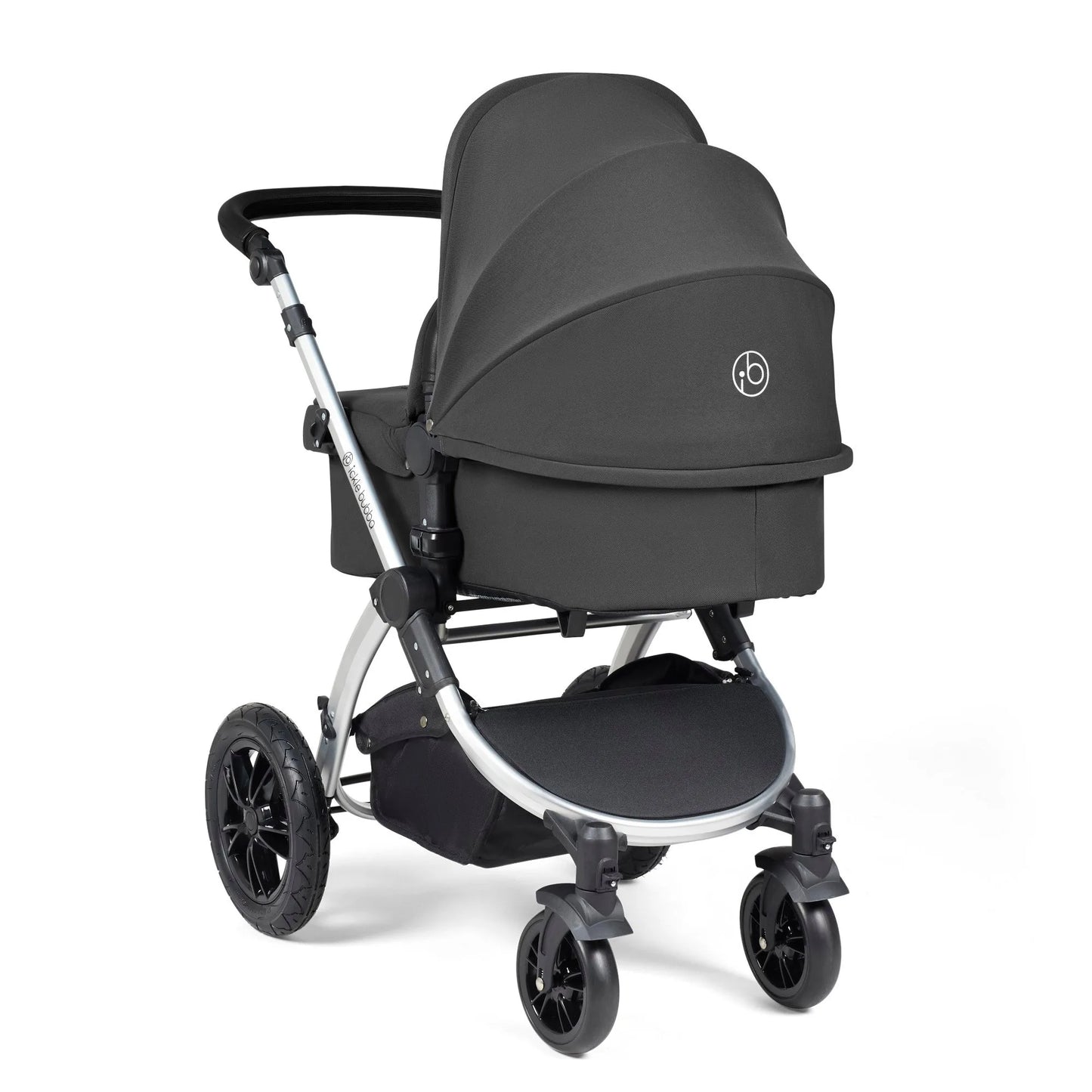 Ickle bubba Stomp Luxe All in One Premium i-Size Travel System with ISOFIX Base *Charcoal Grey  - Black  handle